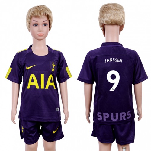 Tottenham Hotspur #9 Janssen Sec Away Kid Soccer Club Jersey - Click Image to Close